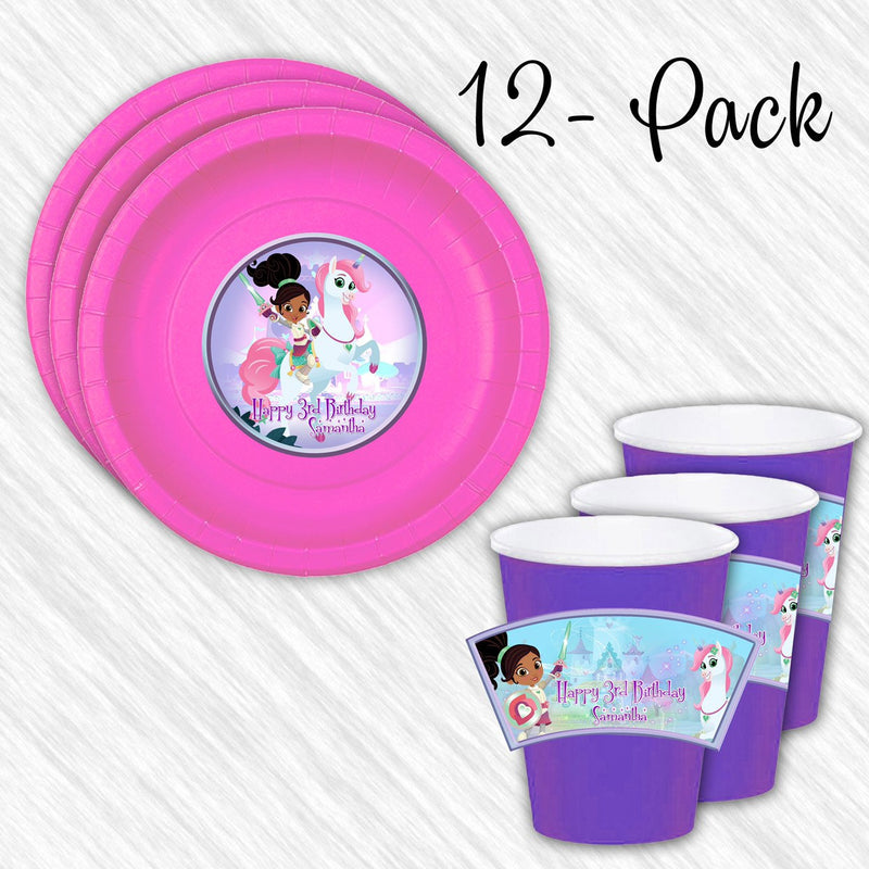 Princess Nella paper plates and cups - 12pack