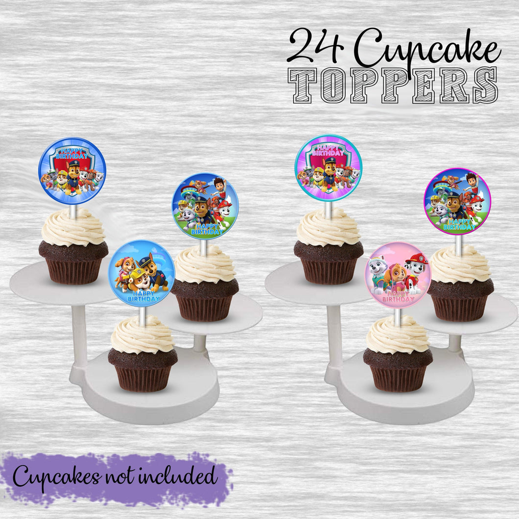 Paw patrol cupcake toppers - 24pack