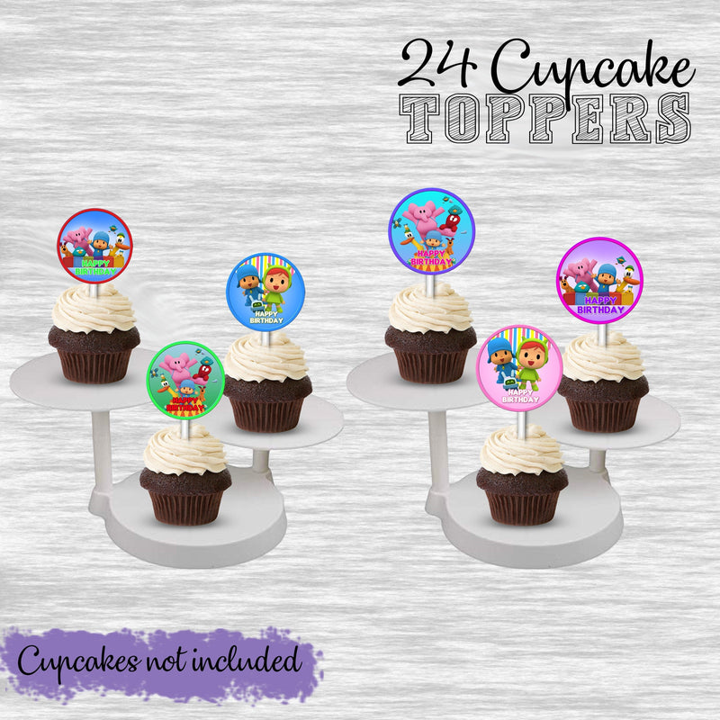 Pocoyo cupcake toppers - 24pack