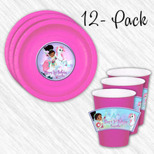 Load image into Gallery viewer, Princess Nella paper plates and cups - 12pack
