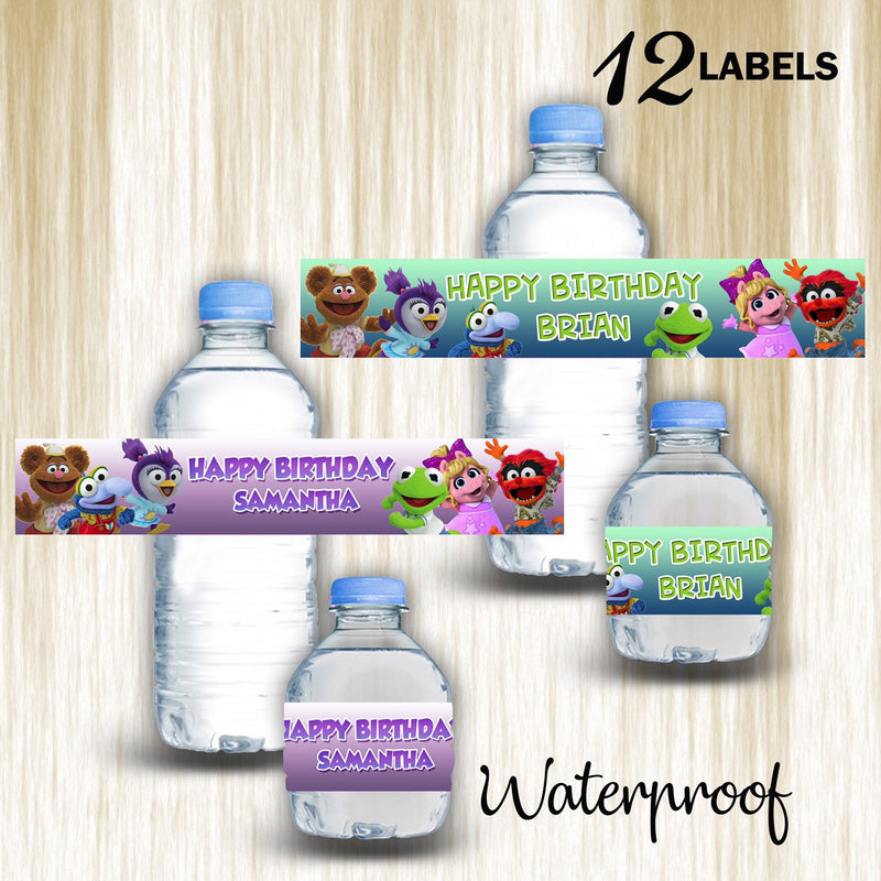 Muppet babies bottle labels - ready to use - waterproof