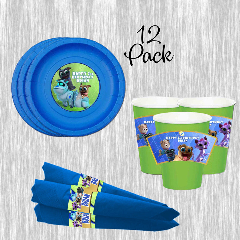 Puppy dog pals paper plates, cups and napkins - 12pack