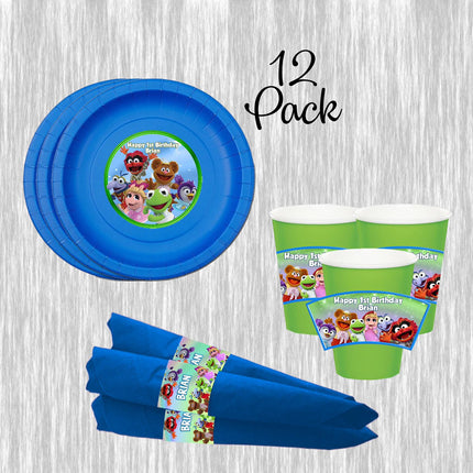 Muppet babies paper plates, cups & napkins - 12pack