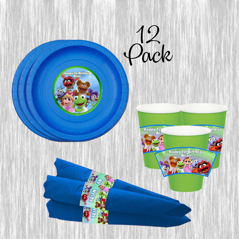 Muppet babies paper plates, cups & napkins - 12pack