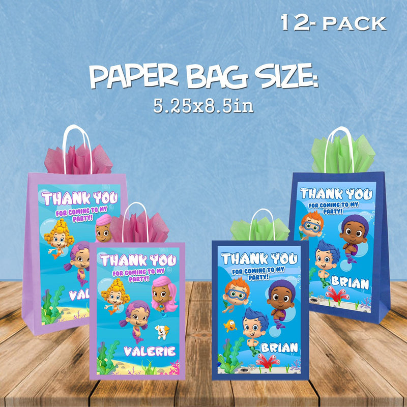 Bubble guppies favor bags - gift bags - candy bags - 12pack