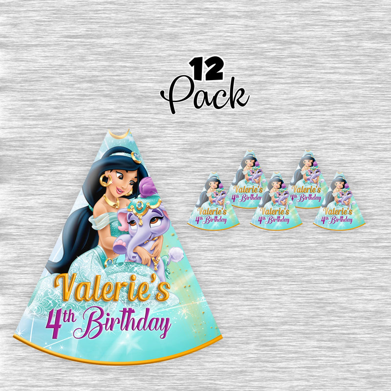 Princess Jasmine party hats - ready to use