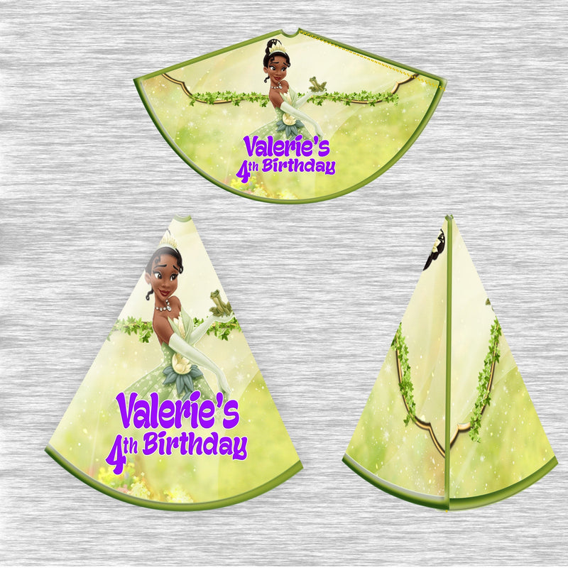 Princess Tiana party hats - ready to use