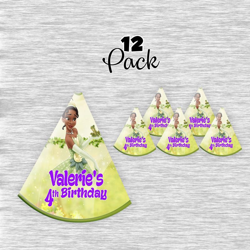 Princess Tiana party hats - ready to use