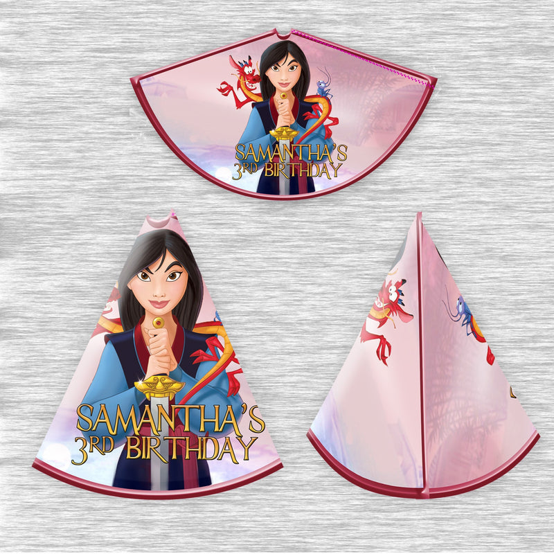 Mulan party hats - ready to use