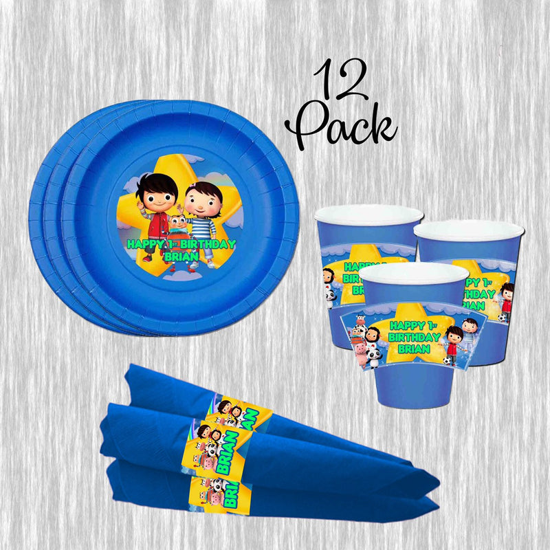 Little Baby bum paper plates, cups and napkins - 12pack