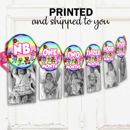Muppet babies 12 months banner- photo banner - printed and shipped to you