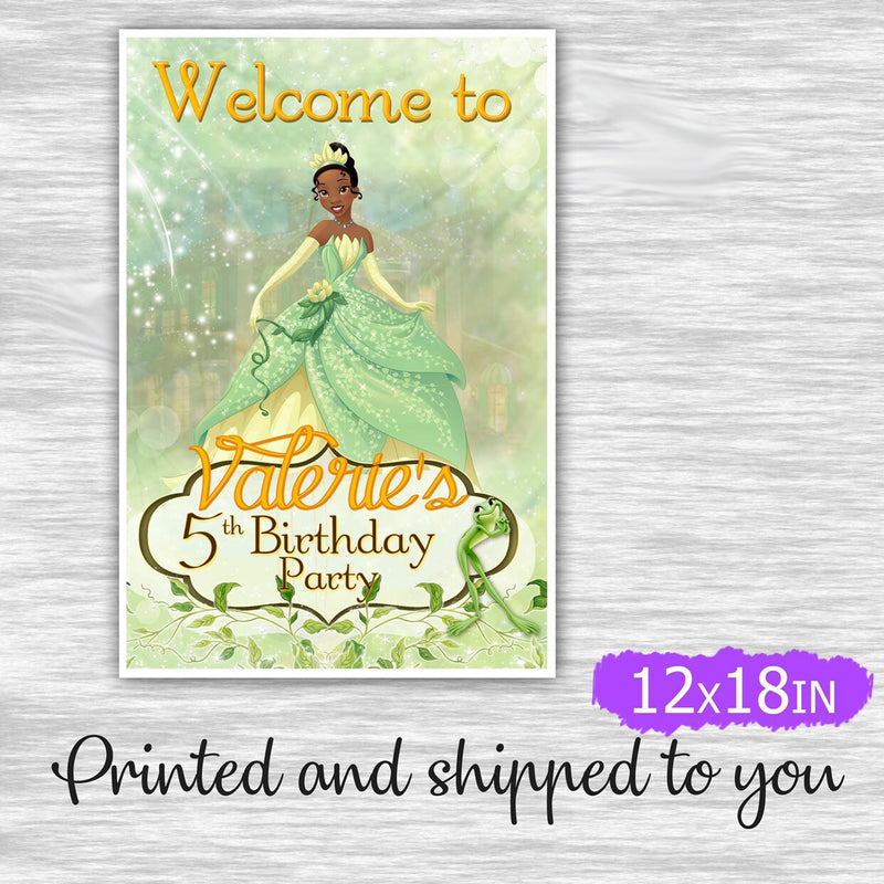 Princess Tiana welcome sign - printed and shipped