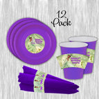 pink/purple / cups-plates-napkins