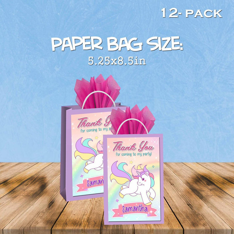 Unicorn favor bags - gift bags - candy bags - 12pack