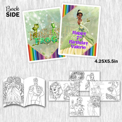 Princess Tiana coloring books with crayons for party favors - 12pack