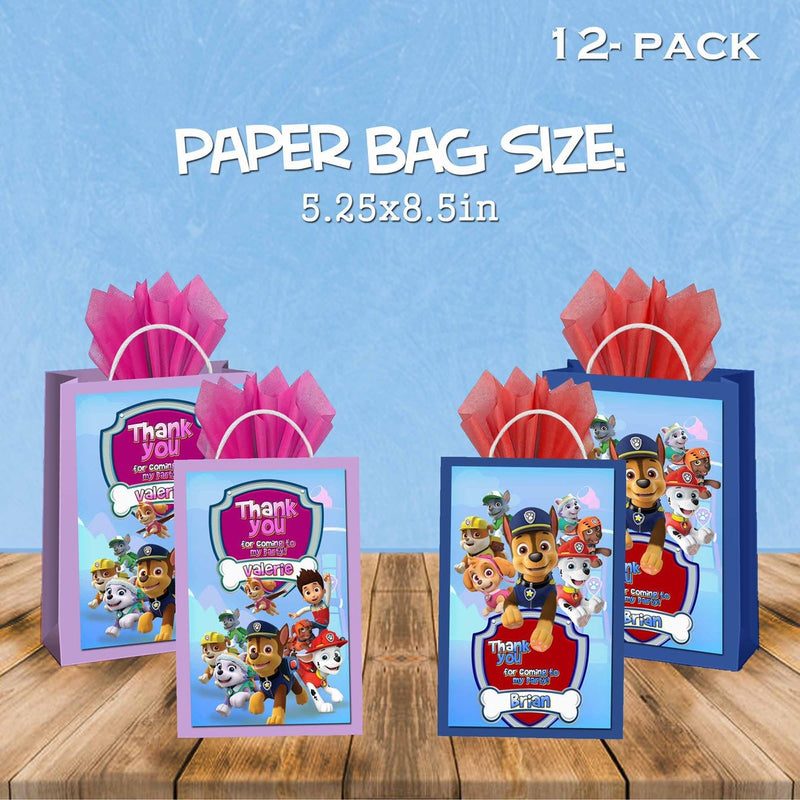 Paw patrol favor bags - gift bags - candy bags - 12pack