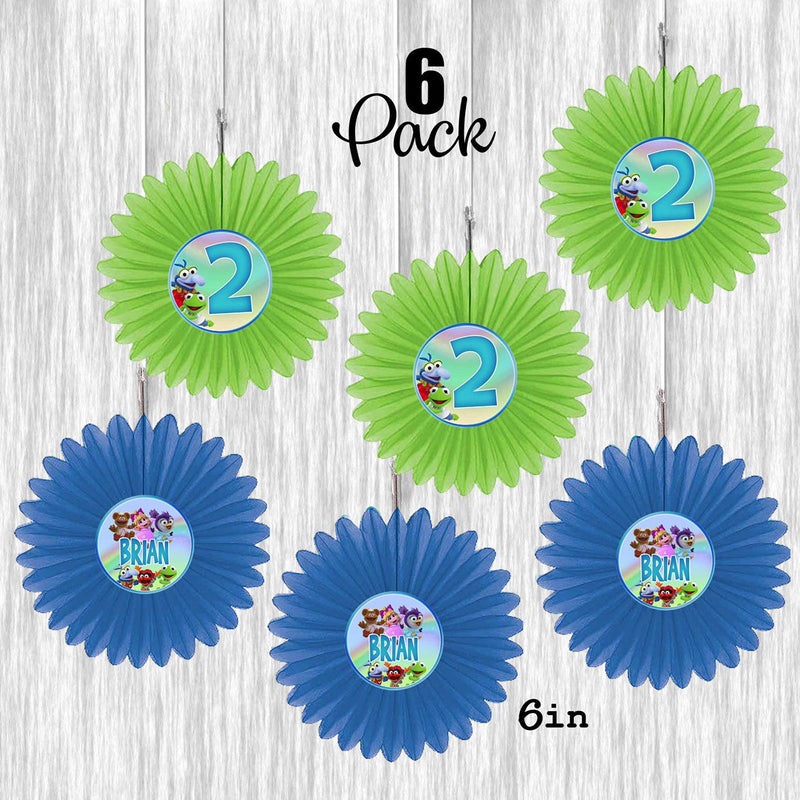 Muppet Babies Small Fan Decoration- 6 or 12 Pack- size 6in