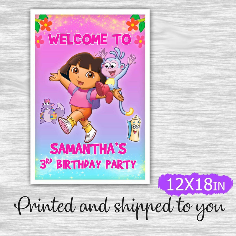 Dora the Explorer welcome sign - printed and shipped