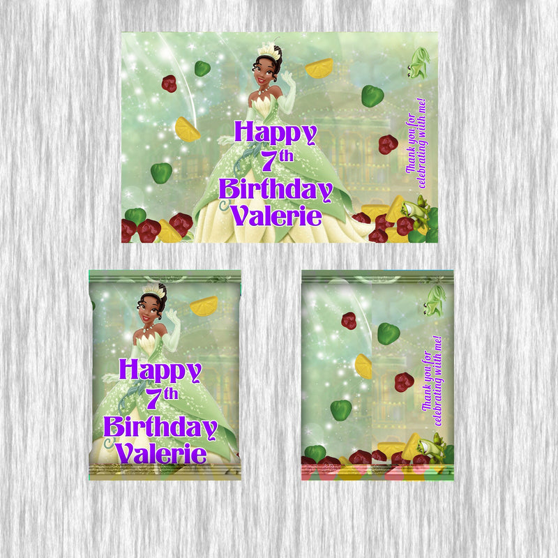 Princess Tiana customized Fruit Snack - 12Pack - Ready  for Favors!