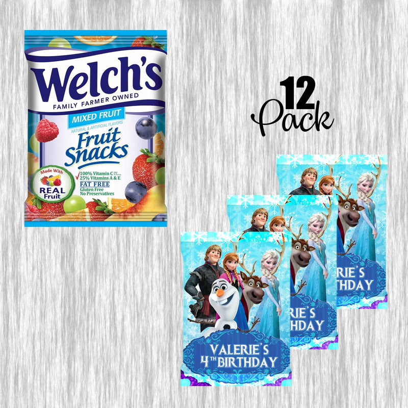 Frozen customized Fruit Snack - 12Pack - Ready  for Favors!