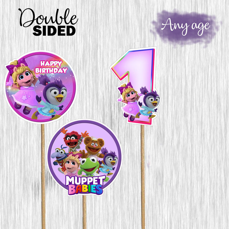 Muppet Babies pink/purple centerpieces - Ready to use