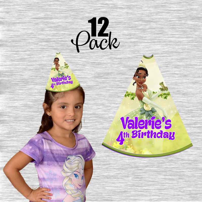 Princess Tiana party hats - ready to use