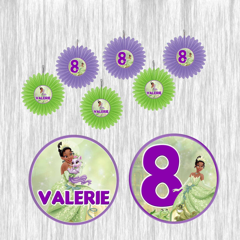 Princess Tiana Small Fan Decoration- 6 or 12 Pack- size 6in