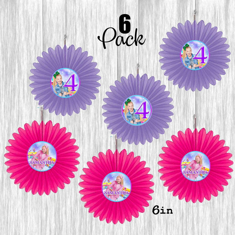 Jojo Siwa Small Fan Decoration- 6 or 12 Pack- size 6in