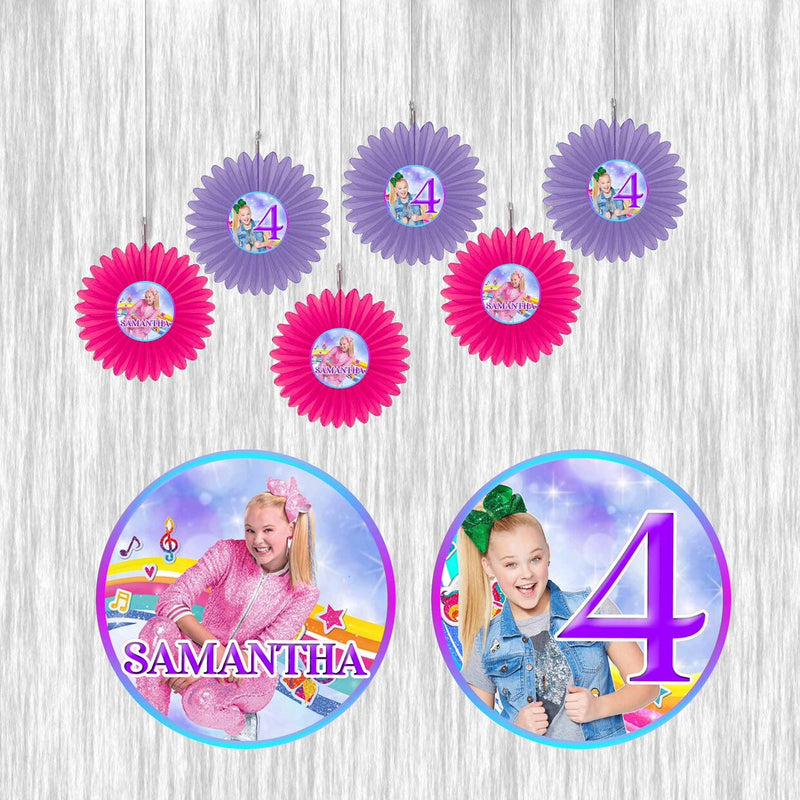 Jojo Siwa Small Fan Decoration- 6 or 12 Pack- size 6in