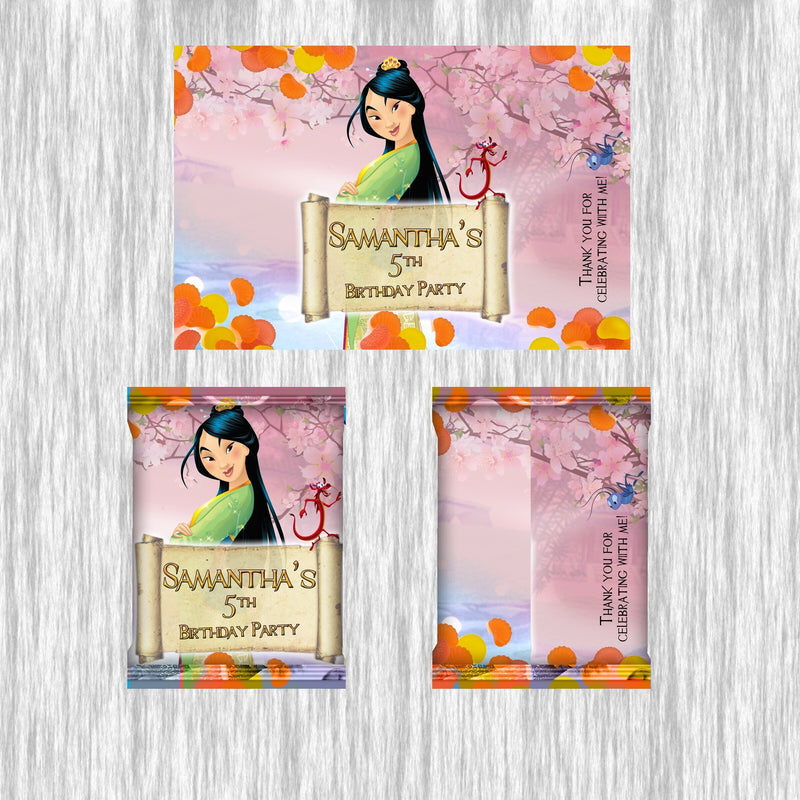 Mulan customized Fruit Snack - 12Pack - Ready  for Favors!