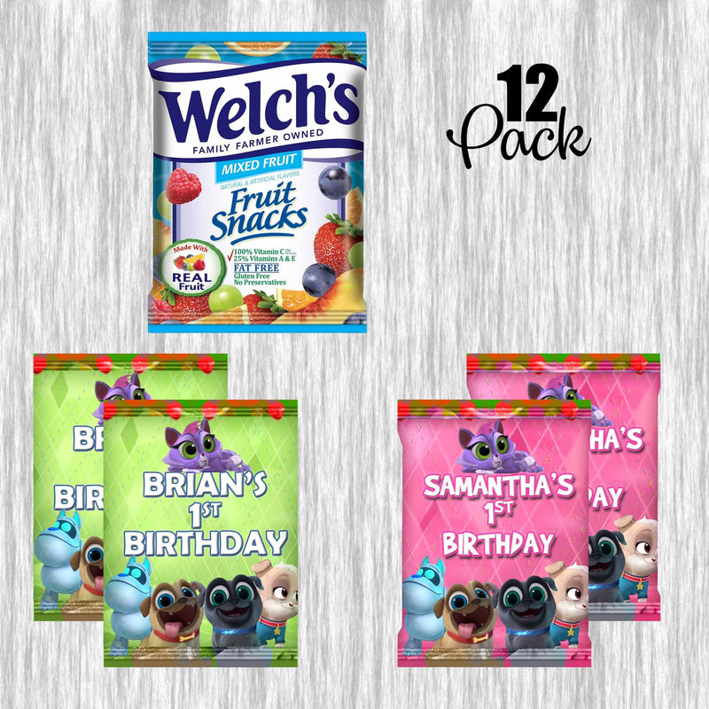 Puppy Dog Pals customized Fruit Snack - 12Pack - Ready  for Favors!