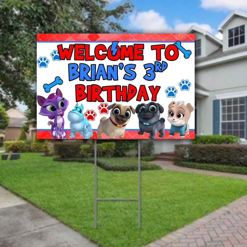 Puppy Dog Pals Yard Sign - 18x12in - outdoor Sign