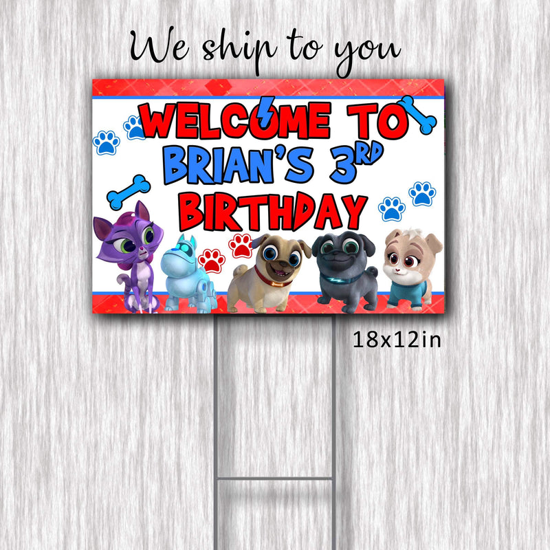 Puppy Dog Pals Yard Sign - 18x12in - outdoor Sign