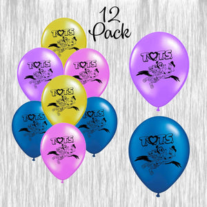 TOTS latex Balloons with foil number balloon - 12Pack