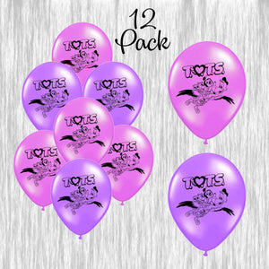 TOTS latex Balloons with foil number balloon - 12Pack