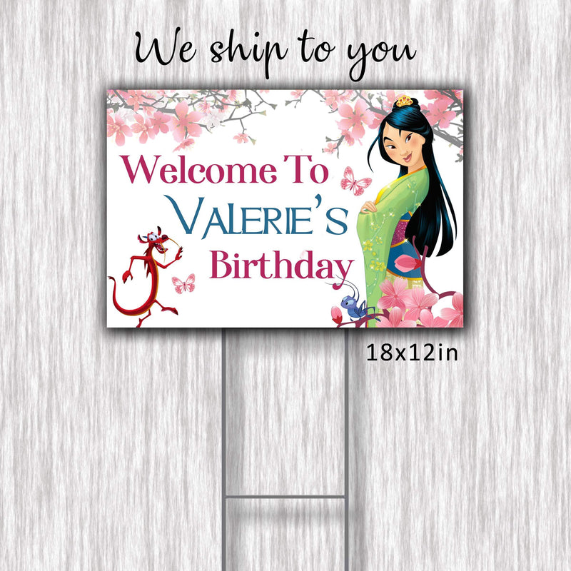 Mulan Yard Sign - 18x12in - outdoor Sign