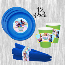 Load image into Gallery viewer, TOTS paper plates, cups and napkins - 12pack
