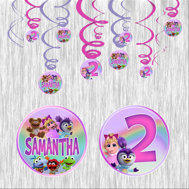 Muppet Babies pink/purple Swirl Decoration- 12ct