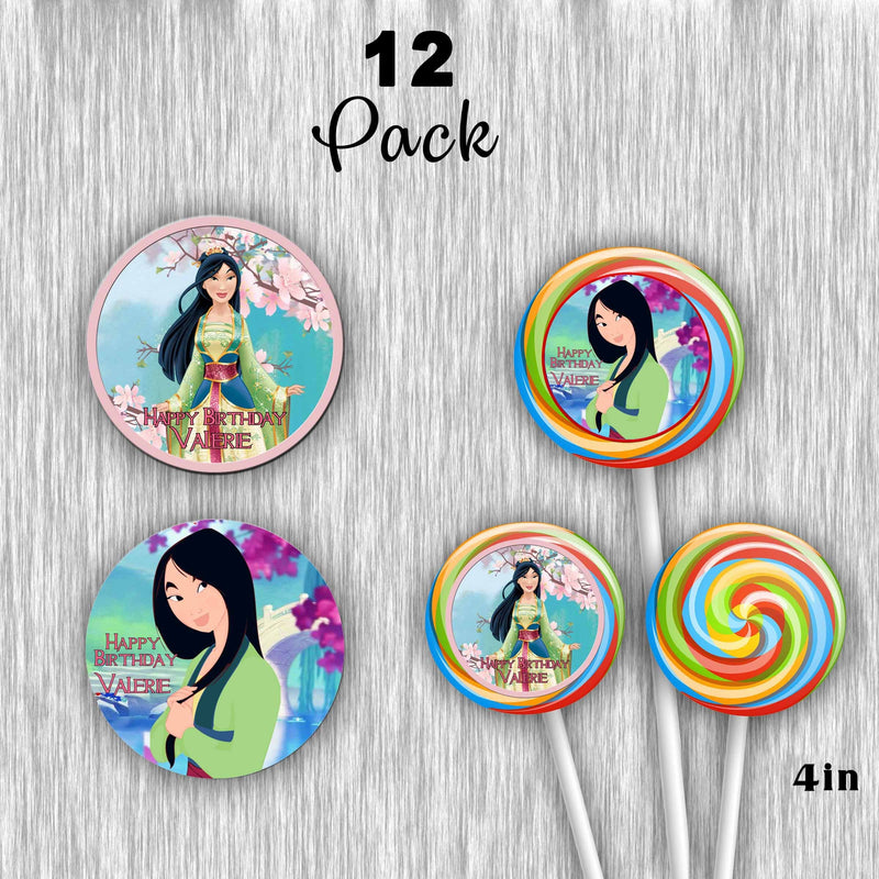 Mulan customized Giant lollipops - 12pack