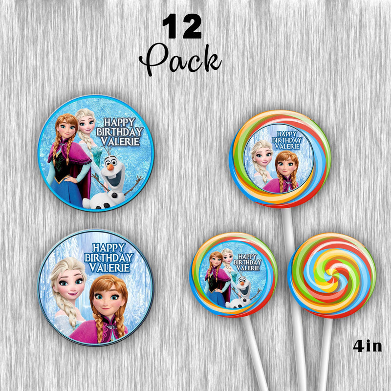 Frozen customized Giant lollipops - 12pack