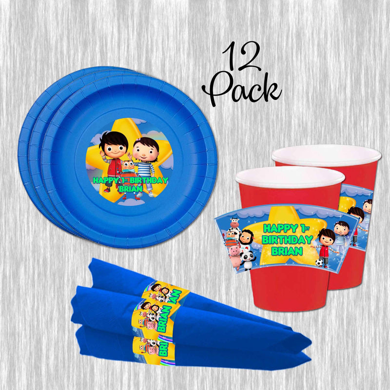 Little Baby bum paper plates, cups and napkins - 12pack