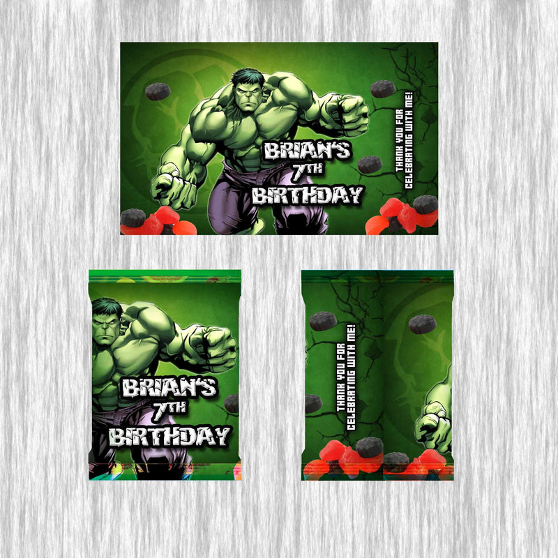 The Hulk customized Fruit Snack - 12 pack- ready for favors!