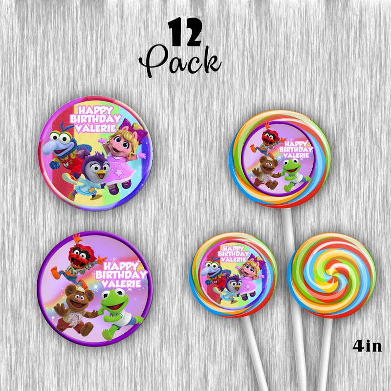 Muppet babies customized Giant lollipops - 12pack