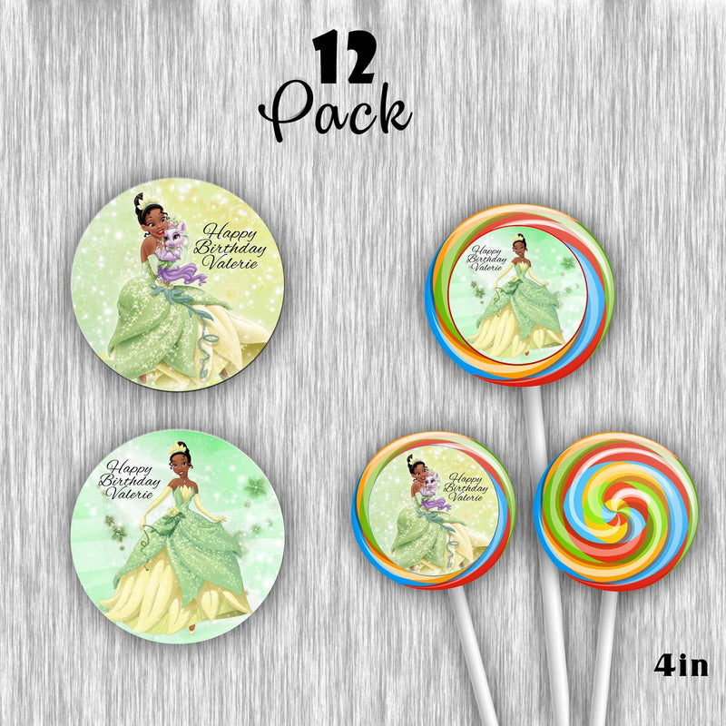 Princess Tiana customized Giant lollipops - 12pack