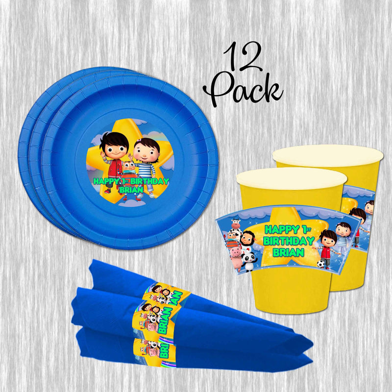 Little Baby bum paper plates, cups and napkins - 12pack