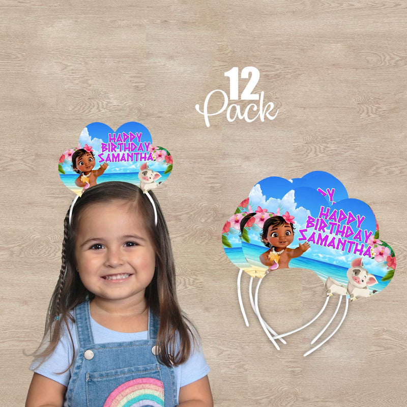 Moana Headband - Birthday Tiaras - 12pack Satin covered