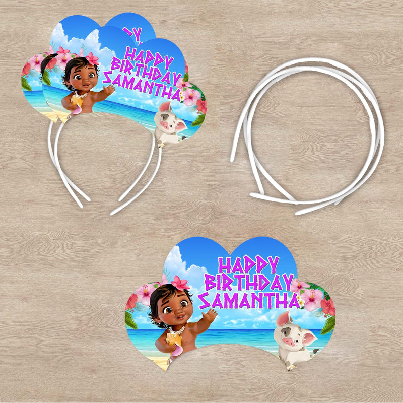 Moana Headband - Birthday Tiaras - 12pack Satin covered