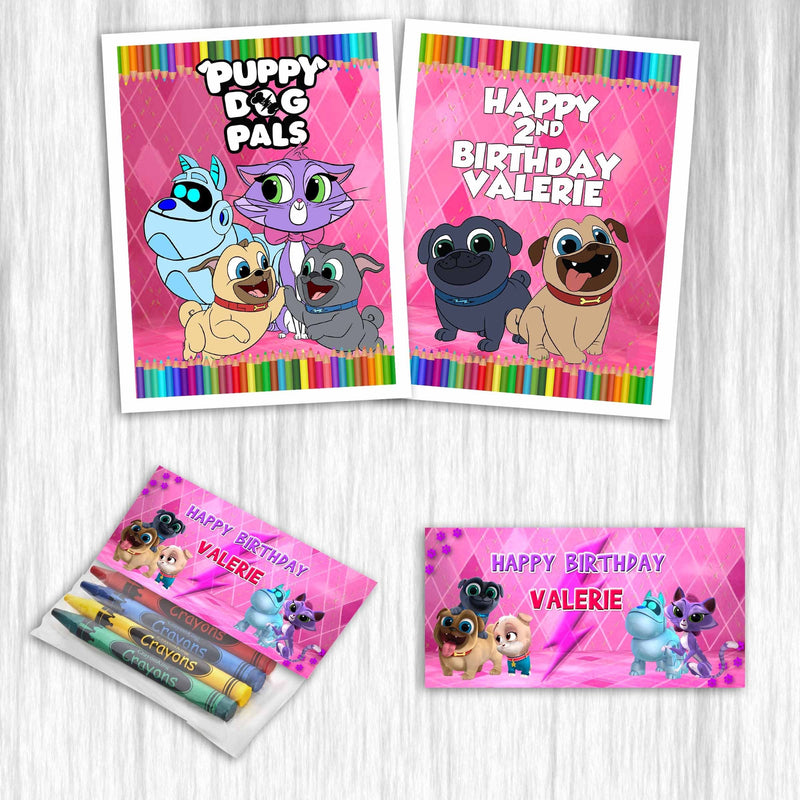 Puppy dog pals coloring books with crayons for party favors - 12pack