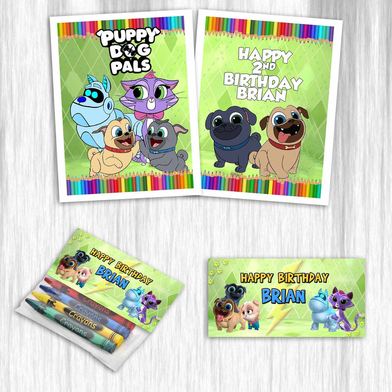 Puppy dog pals coloring books with crayons for party favors - 12pack