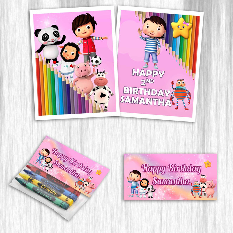 Little Baby Bum coloring books with crayons for party favors - 12pack